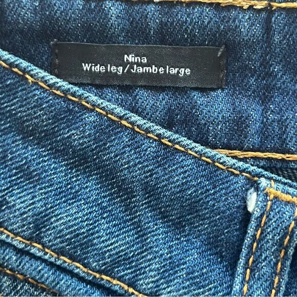 Frank & Oak Jeans Size 27 Nina Wide Leg Cropped Denim High Rise Raw Hem - Picture 8 of 10